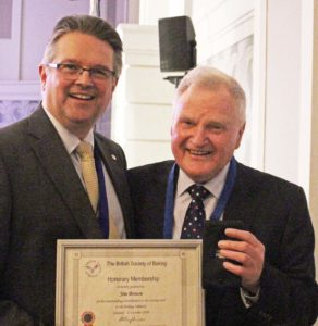 Jim Brown receives Honorary Membership of the BSB